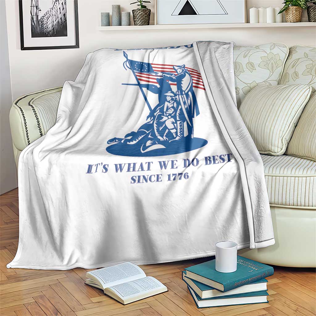 Freedom It’s What We Do Best Since 1776 Throw Blanket Revolutionary War Patriot Battle Scene