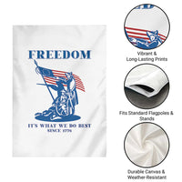 Freedom It’s What We Do Best Since 1776 Garden Flag Revolutionary War Patriot Battle Scene