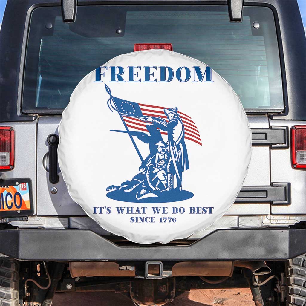 Freedom It’s What We Do Best Since 1776 Spare Tire Cover Revolutionary War Patriot Battle Scene