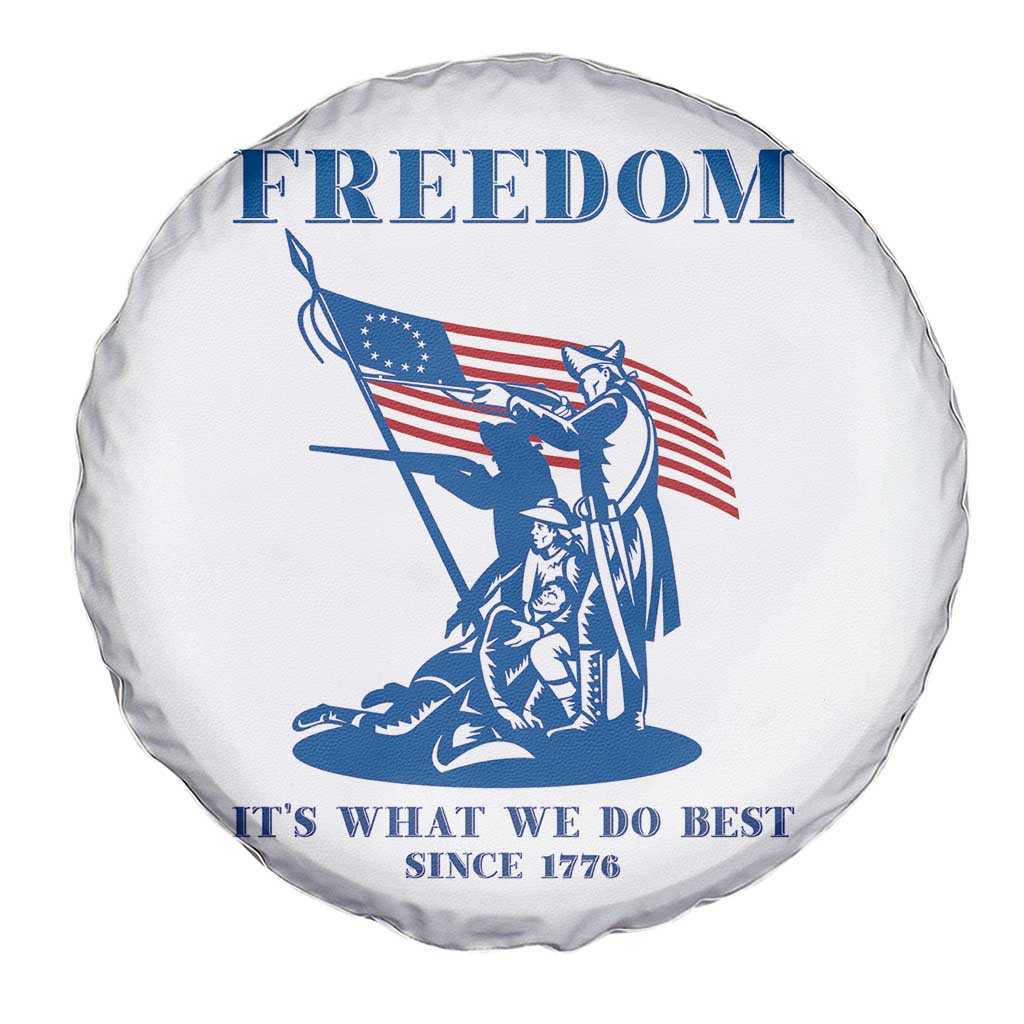 Freedom It’s What We Do Best Since 1776 Spare Tire Cover Revolutionary War Patriot Battle Scene