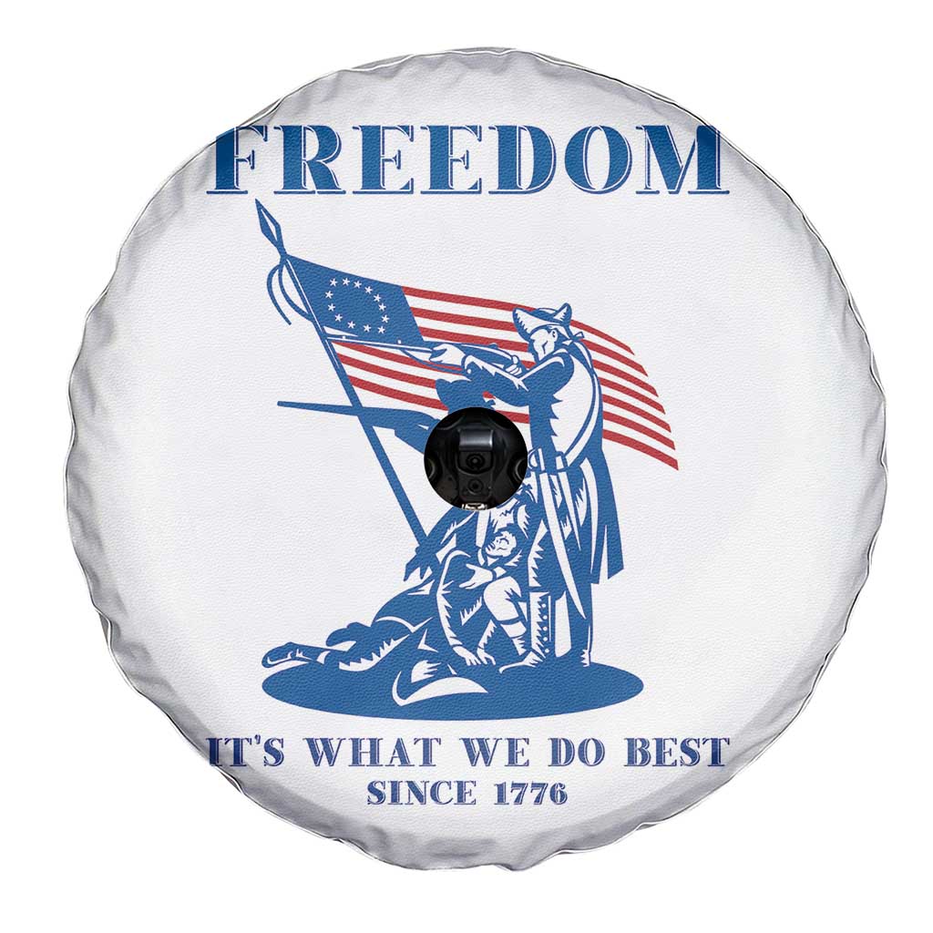 Freedom It’s What We Do Best Since 1776 Spare Tire Cover Revolutionary War Patriot Battle Scene