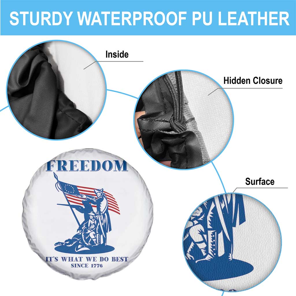 Freedom It’s What We Do Best Since 1776 Spare Tire Cover Revolutionary War Patriot Battle Scene