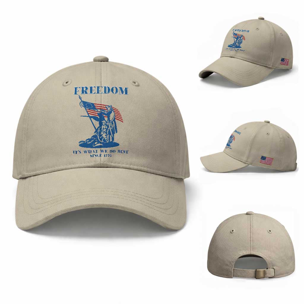 Freedom It’s What We Do Best Since 1776 Baseball Cap Revolutionary War Patriot Battle Scene
