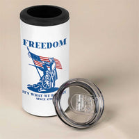 Freedom It’s What We Do Best Since 1776 4 in 1 Can Cooler Tumbler Revolutionary War Patriot Battle Scene