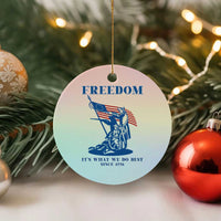 Freedom It’s What We Do Best Since 1776 Ceramic Ornament Revolutionary War Patriot Battle Scene