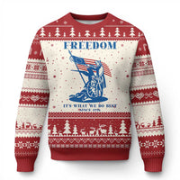 Freedom It’s What We Do Best Since 1776 Ugly Christmas Sweater Revolutionary War Patriot Battle Scene