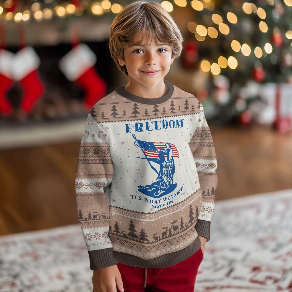 Freedom It’s What We Do Best Since 1776 Ugly Christmas Sweater Revolutionary War Patriot Battle Scene
