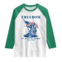Freedom It’s What We Do Best Since 1776 Raglan Shirt Revolutionary War Patriot Battle Scene