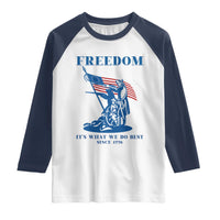 Freedom It’s What We Do Best Since 1776 Raglan Shirt Revolutionary War Patriot Battle Scene
