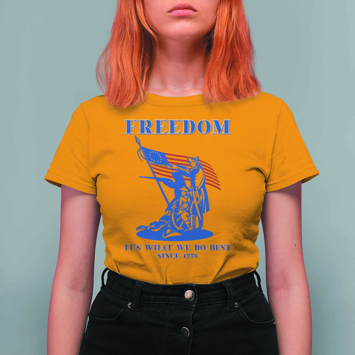 Freedom It’s What We Do Best Since 1776 T Shirt For Women Revolutionary War Patriot Battle Scene
