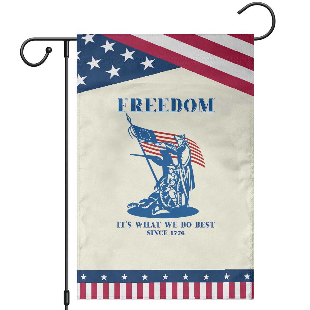 Freedom It’s What We Do Best Since 1776 Patriotic Garden Flag Revolutionary War Patriot Battle Scene