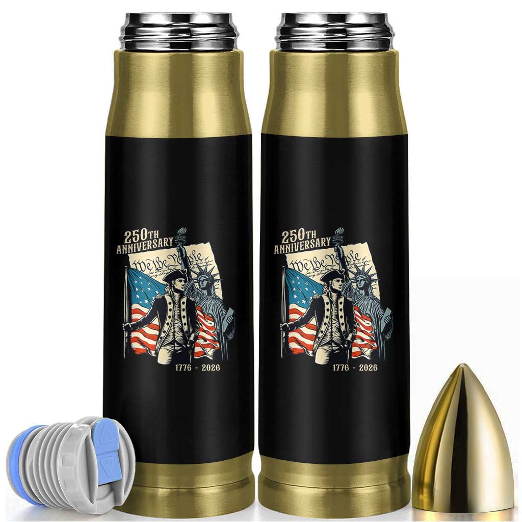 250th Anniversary 1776-2026 We The People Bullet Tumbler George Washington and Statue of Liberty History Pride