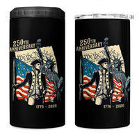 250th Anniversary 1776-2026 We The People 4 in 1 Can Cooler Tumbler George Washington and Statue of Liberty History Pride