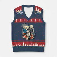 250th Anniversary 1776-2026 We The People V-Neck Knit Sweater Vest George Washington and Statue of Liberty History Pride