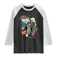 250th Anniversary 1776-2026 We The People Raglan Shirt George Washington and Statue of Liberty History Pride