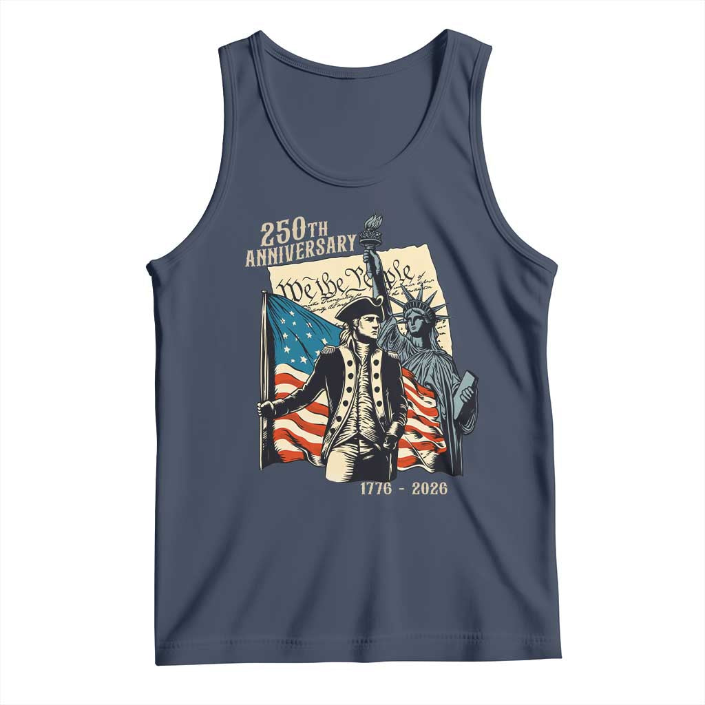 250th Anniversary 1776-2026 We The People Tank Top George Washington and Statue of Liberty History Pride