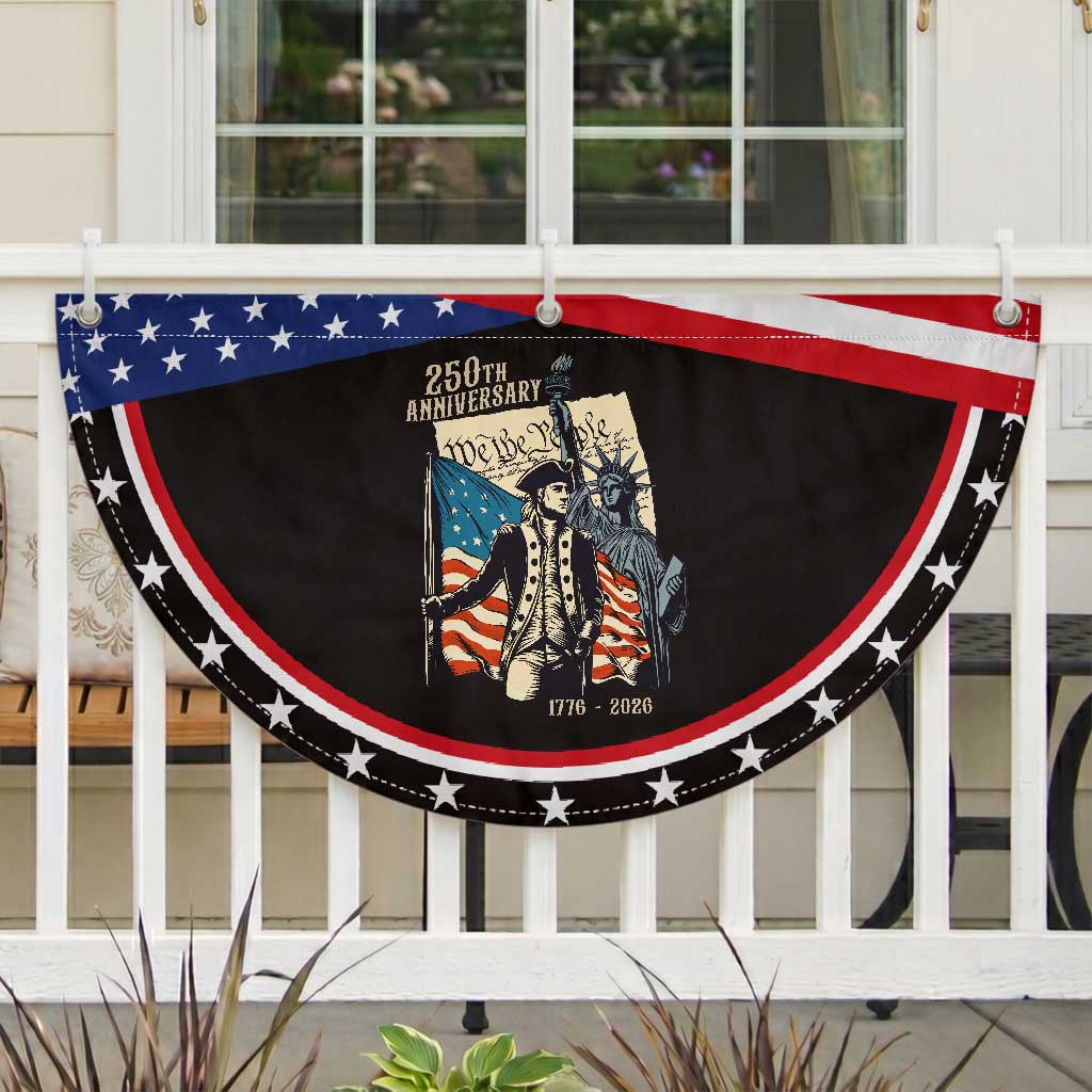 250th Anniversary 1776-2026 We The People Patriotic Fan Flag George Washington and Statue of Liberty History Pride