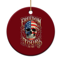 Freedom Tour 250 Years 1776-2026 American Flag Skull Ceramic Ornament Rock Aesthetic Patriotic Semiquincentennial 250th Anniversary