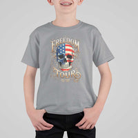 Freedom Tour 250 Years 1776-2026 American Flag Skull T Shirt For Kid Rock Aesthetic Patriotic Semiquincentennial 250th Anniversary