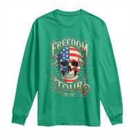 Freedom Tour 250 Years 1776-2026 American Flag Skull Long Sleeve Shirt Rock Aesthetic Patriotic Semiquincentennial 250th Anniversary