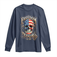Freedom Tour 250 Years 1776-2026 American Flag Skull Long Sleeve Shirt Rock Aesthetic Patriotic Semiquincentennial 250th Anniversary