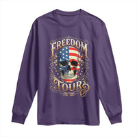 Freedom Tour 250 Years 1776-2026 American Flag Skull Long Sleeve Shirt Rock Aesthetic Patriotic Semiquincentennial 250th Anniversary