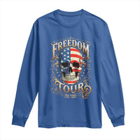 Freedom Tour 250 Years 1776-2026 American Flag Skull Long Sleeve Shirt Rock Aesthetic Patriotic Semiquincentennial 250th Anniversary