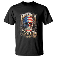 Freedom Tour 250 Years 1776-2026 American Flag Skull T Shirt Rock Aesthetic Patriotic Semiquincentennial 250th Anniversary