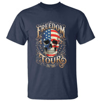 Freedom Tour 250 Years 1776-2026 American Flag Skull T Shirt Rock Aesthetic Patriotic Semiquincentennial 250th Anniversary