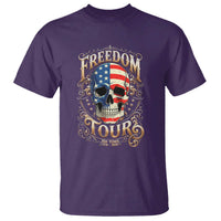 Freedom Tour 250 Years 1776-2026 American Flag Skull T Shirt Rock Aesthetic Patriotic Semiquincentennial 250th Anniversary