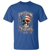 Freedom Tour 250 Years 1776-2026 American Flag Skull T Shirt Rock Aesthetic Patriotic Semiquincentennial 250th Anniversary