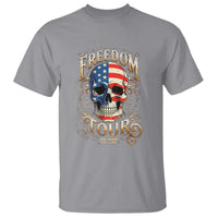 Freedom Tour 250 Years 1776-2026 American Flag Skull T Shirt Rock Aesthetic Patriotic Semiquincentennial 250th Anniversary