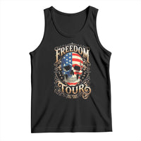 Freedom Tour 250 Years 1776-2026 American Flag Skull Tank Top Rock Aesthetic Patriotic Semiquincentennial 250th Anniversary