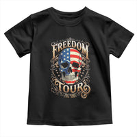 Freedom Tour 250 Years 1776-2026 American Flag Skull Toddler T Shirt Rock Aesthetic Patriotic Semiquincentennial 250th Anniversary