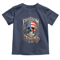 Freedom Tour 250 Years 1776-2026 American Flag Skull Toddler T Shirt Rock Aesthetic Patriotic Semiquincentennial 250th Anniversary