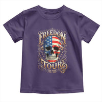 Freedom Tour 250 Years 1776-2026 American Flag Skull Toddler T Shirt Rock Aesthetic Patriotic Semiquincentennial 250th Anniversary