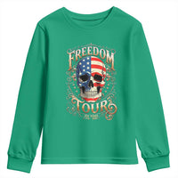 Freedom Tour 250 Years 1776-2026 American Flag Skull Youth Sweatshirt Rock Aesthetic Patriotic Semiquincentennial 250th Anniversary