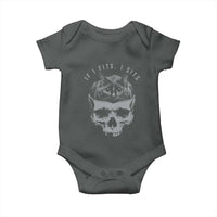 If I Fits I Sits Funny Cat in Skull Baby Onesie Dark Aesthetic Goth Cat Lover Gift for Macabre and Meme Fans