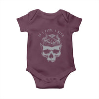 If I Fits I Sits Funny Cat in Skull Baby Onesie Dark Aesthetic Goth Cat Lover Gift for Macabre and Meme Fans