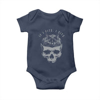 If I Fits I Sits Funny Cat in Skull Baby Onesie Dark Aesthetic Goth Cat Lover Gift for Macabre and Meme Fans