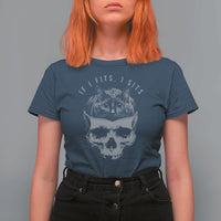 If I Fits I Sits Funny Cat in Skull T Shirt For Women Dark Aesthetic Goth Cat Lover Gift for Macabre and Meme Fans
