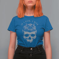 If I Fits I Sits Funny Cat in Skull T Shirt For Women Dark Aesthetic Goth Cat Lover Gift for Macabre and Meme Fans