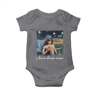 I Live Here Now Funny Doll Face Meme Baseball Lover Baby Onesie Game Day Reaction Sports Fan Gift