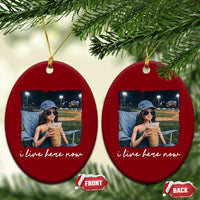 I Live Here Now Funny Doll Face Meme Baseball Lover Ceramic Ornament Game Day Reaction Sports Fan Gift