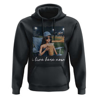 I Live Here Now Funny Doll Face Meme Baseball Lover Hoodie Game Day Reaction Sports Fan Gift