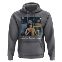 I Live Here Now Funny Doll Face Meme Baseball Lover Hoodie Game Day Reaction Sports Fan Gift