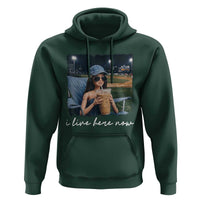 I Live Here Now Funny Doll Face Meme Baseball Lover Hoodie Game Day Reaction Sports Fan Gift