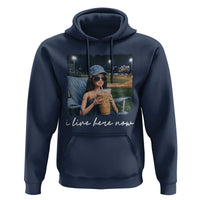 I Live Here Now Funny Doll Face Meme Baseball Lover Hoodie Game Day Reaction Sports Fan Gift