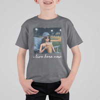 I Live Here Now Funny Doll Face Meme Baseball Lover T Shirt For Kid Game Day Reaction Sports Fan Gift