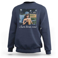 I Live Here Now Funny Doll Face Meme Baseball Lover Sweatshirt Game Day Reaction Sports Fan Gift